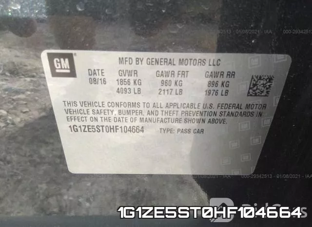 1G1ZE5ST0HF104664 фото 9