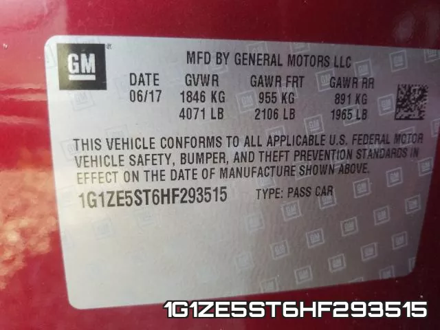 1G1ZE5ST6HF293515 фото 2