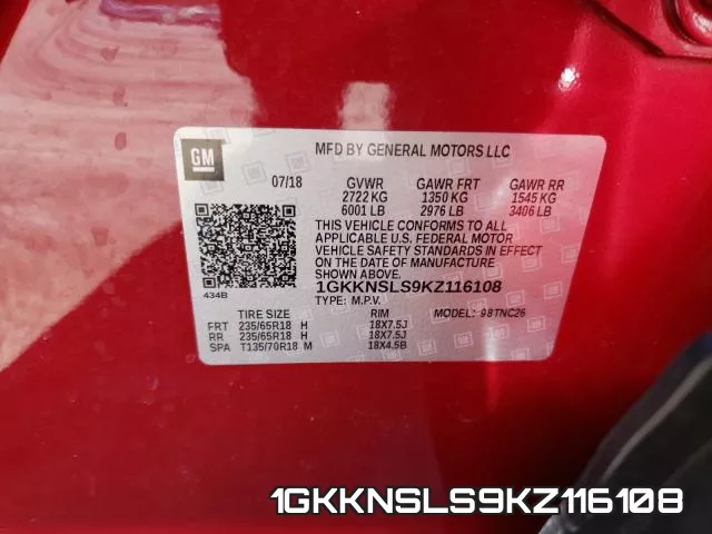 1GKKNSLS9KZ116108 фото 2