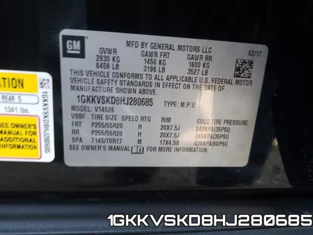 1GKKVSKD8HJ280685 фото 2