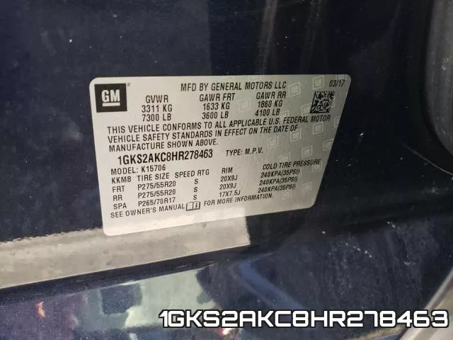 1GKS2AKC8HR278463 фото 2