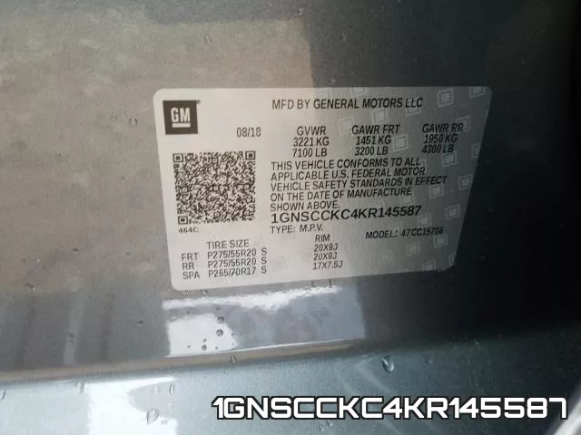 1GNSCCKC4KR145587 фото 2