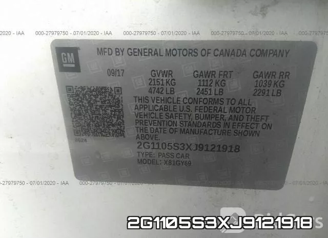 2G1105S3XJ9121918 фото 8