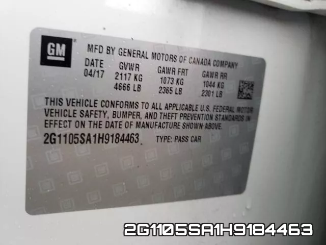 2G1105SA1H9184463 фото 2