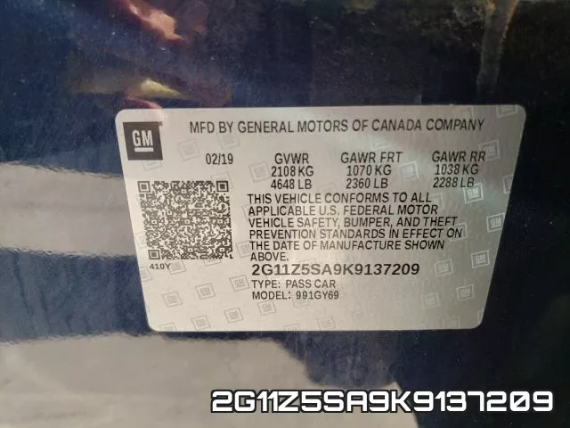 2G11Z5SA9K9137209 фото 2