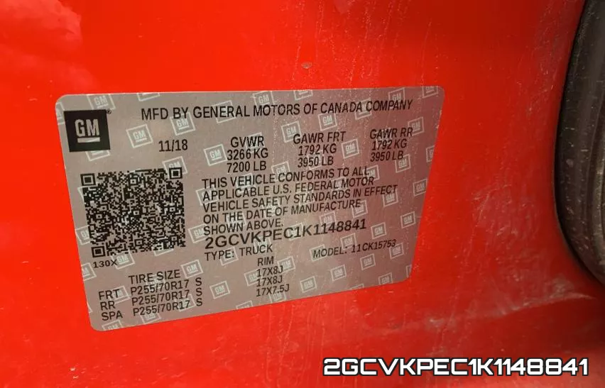 2GCVKPEC1K1148841 фото 2