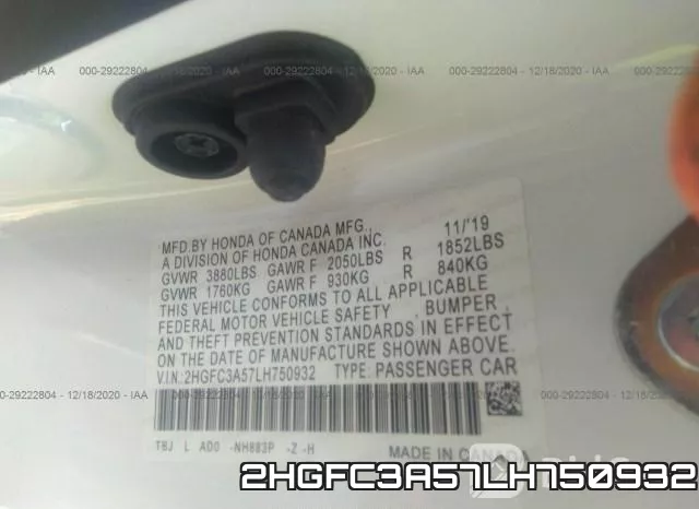 2HGFC3A57LH750932 фото 9