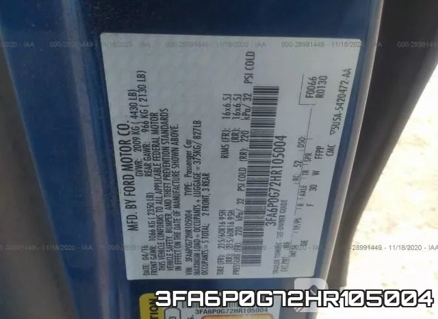 3FA6P0G72HR105004 фото 8