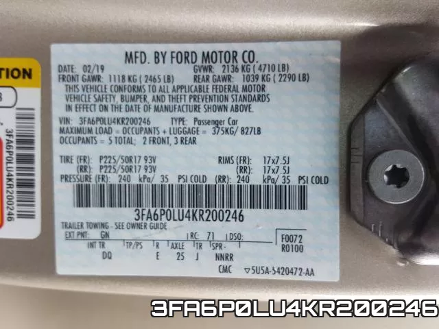 3FA6P0LU4KR200246 фото 2