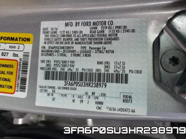 3FA6P0SU3HR238979 фото 2