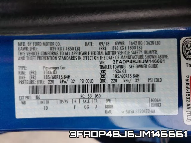 3FADP4BJ6JM146661 фото 2