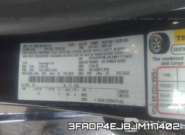 3FADP4EJ8JM117402 фото 9