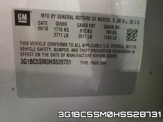 3G1BC5SM0HS528731 фото 2
