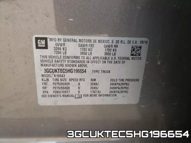 3GCUKTEC5HG196654 фото 2