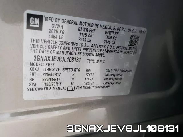 3GNAXJEV8JL108131 фото 2