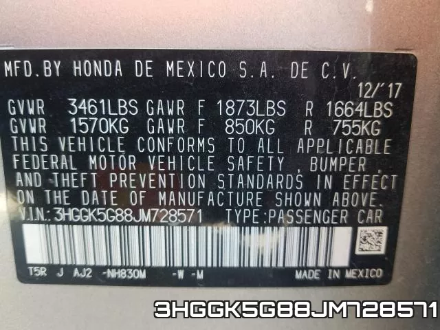 3HGGK5G88JM728571 фото 2