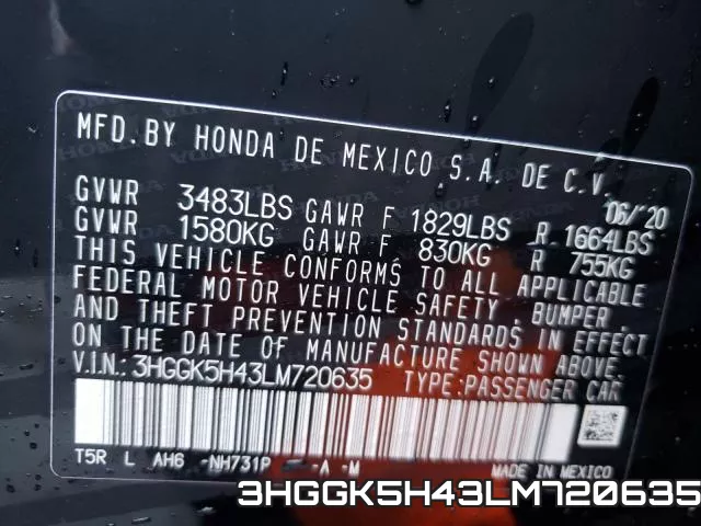 3HGGK5H43LM720635 фото 2