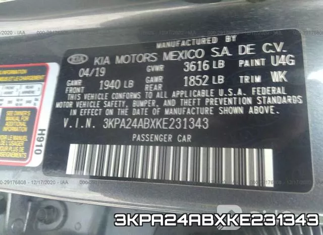 3KPA24ABXKE231343 фото 10