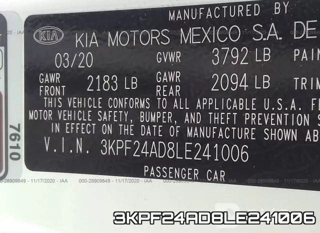 3KPF24AD8LE241006 фото 8