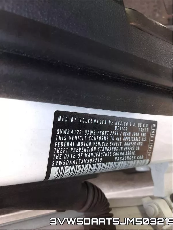 3VW5DAAT5JM503219 фото 2