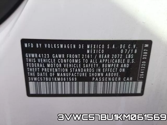3VWC57BU1KM061569 фото 2