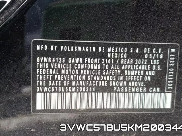 3VWC57BU5KM200344 фото 2