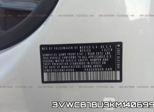3VWCB7BU3KM140699 фото 10