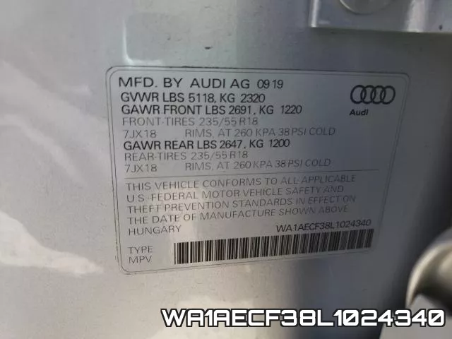 WA1AECF38L1024340 фото 2