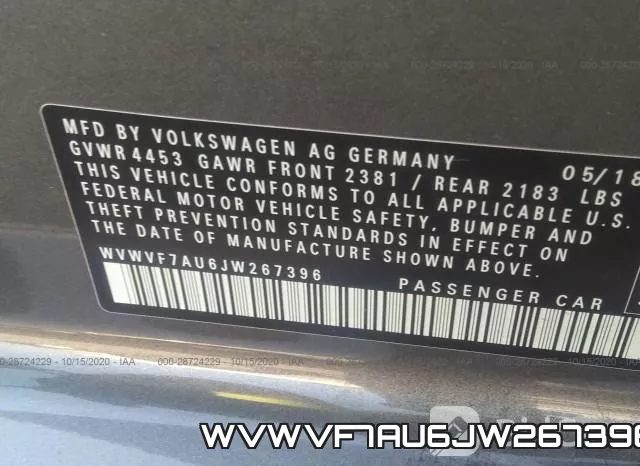 WVWVF7AU6JW267396 фото 9