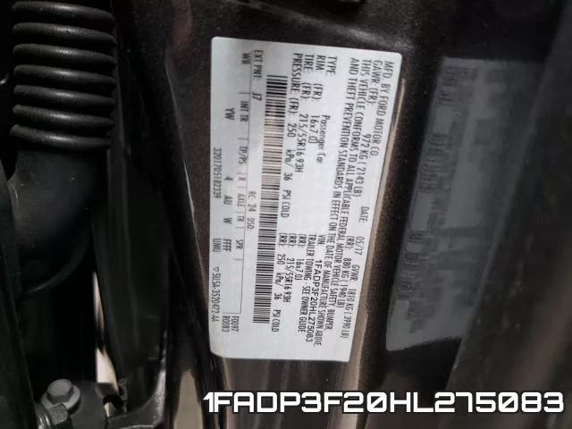 1FADP3F20HL275083 фото 2
