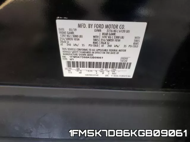 1FM5K7D86KGB09061 фото 2