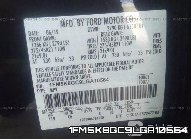 1FM5K8GC9LGA10564 фото 9