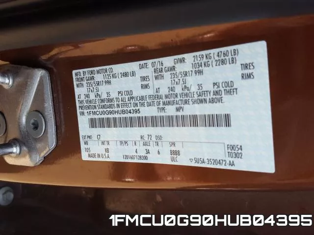 1FMCU0G90HUB04395 фото 2