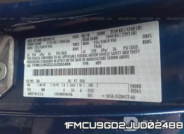 1FMCU9GD2JUD02488 фото 10