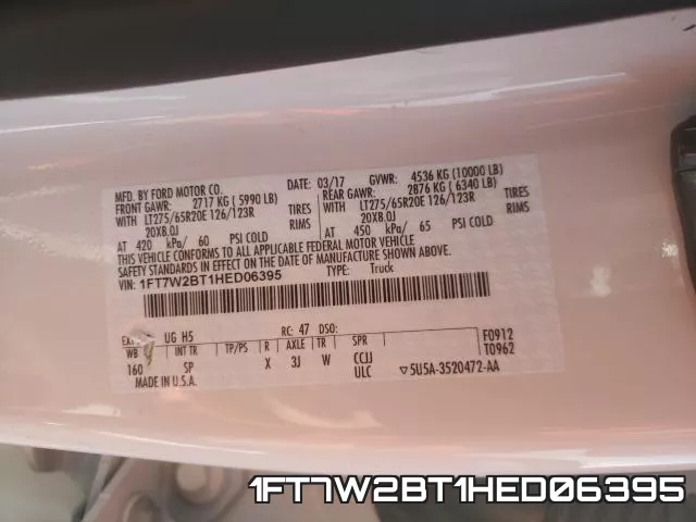 1FT7W2BT1HED06395 фото 2