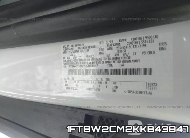 1FTBW2CM2KKB43847 фото 9