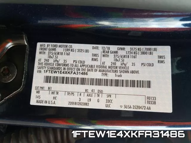 1FTEW1E4XKFA31486 фото 2