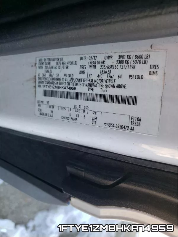 1FTYE1ZM8HKA74959 фото 2