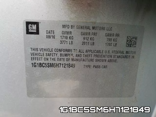 1G1BC5SM6H7121849 фото 2