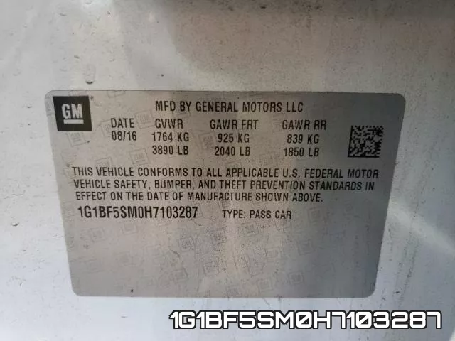 1G1BF5SM0H7103287 фото 2