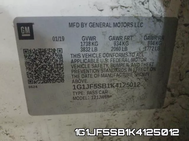 1G1JF5SB1K4125012 фото 2