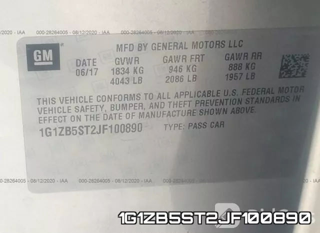 1G1ZB5ST2JF100890 фото 10