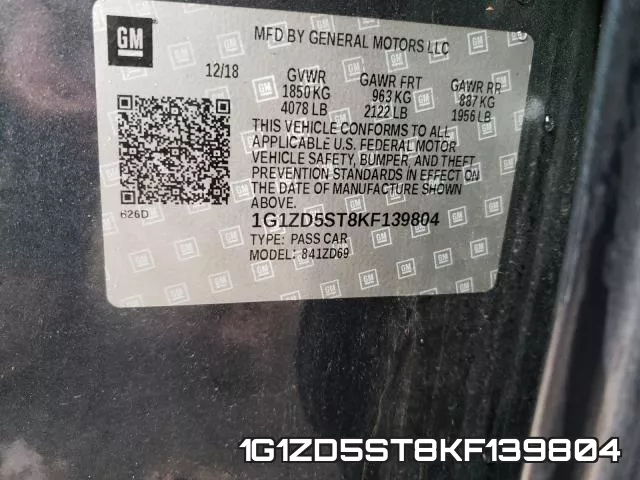 1G1ZD5ST8KF139804 фото 2