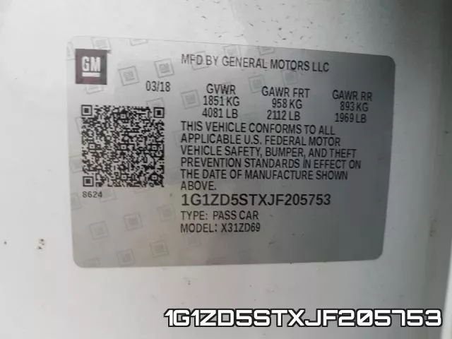 1G1ZD5STXJF205753 фото 2
