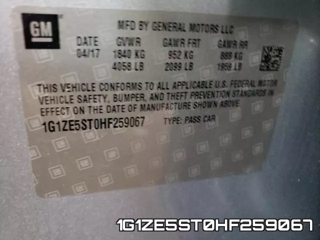 1G1ZE5ST0HF259067 фото 2