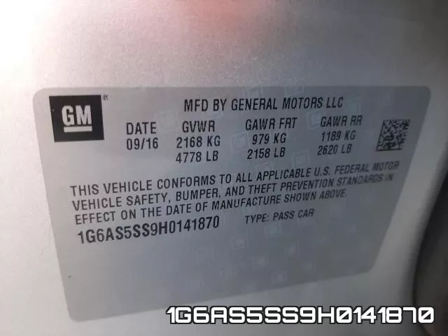 1G6AS5SS9H0141870 фото 2