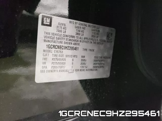 1GCRCNEC9HZ295461 фото 2