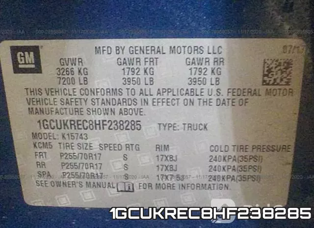 1GCUKREC8HF238285 фото 10