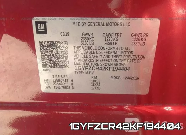 1GYFZCR42KF194404 фото 10