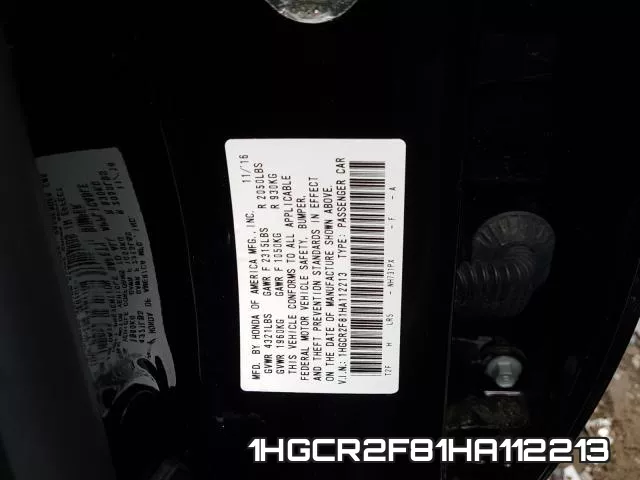 1HGCR2F81HA112213 фото 2